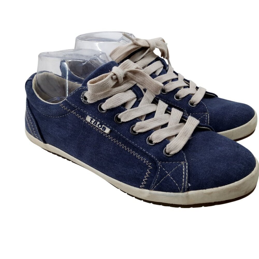 Taos Star Blue Low Top Tennis Shoes Sneakers Size 8W Indigo Comfort Canvas
